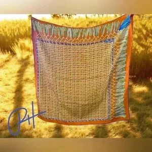 Gorgeous fall silk scarf with basket weave design